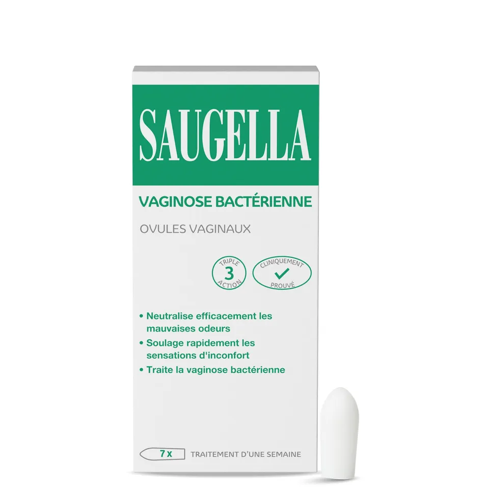 saugella-acti3-vaginose-bact-rienne-triple-effet-ovules-vaginaux-7-ovules image 1