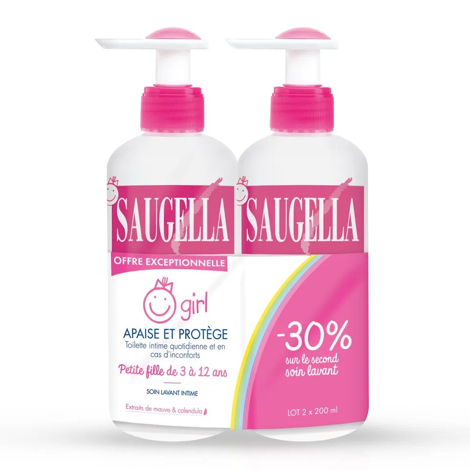saugella-girl-soin-lavant-intime-doux-fille-3-ans-pubert-200-ml-lot-de-2 image 1